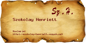 Szokolay Henriett névjegykártya
